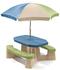 Step2 Picknicktisch Kunststoff mit Sonnenschirm 109x104x52cm grün/blau