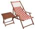 Erst-Holz Gartenliege rot-weiß Liegestuhl Tisch Kissen Sonnenliege Deckchair Buche dunkel 10-314 T KH