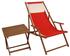 Erst-Holz Liegestuhl Gartenliege rot Kissen Tisch Deckchair Buche Sonnenliege Sonnenstuhl 10-308 T KH