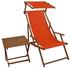 Erst-Holz Liegestuhl terracotta Gartenstuhl Tisch Sonnendach Deckchair Buche Strandstuhl klappbar 10-309 S T