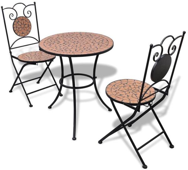 vidaXL Garten Bistro-Set Mosaik Stühle Tisch 60cm Terrakotta (271770)