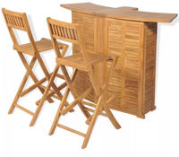 3-tlg. Bistro-set Mit Klappst&uuml;hlen Massivholz Teak - Vidaxl