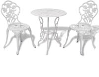 vidaXL 3-tlg. Bistro-Set Aluminiumguss Wei&szlig;