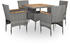 vidaXL Outdoor furniture 5 pcs poly-rattan and acacia grey (46168)