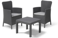 Set Rattan Salvador Balcony Keter Pp Graphite Cf=pz 3 + Cusc