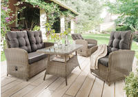 Destiny Gartenlounge-Set "MERANO" 1x 2er Sofa, 2x Sessel, 1x Tisch, inkl. Auflagen,