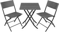 tectake Rattan Balkonset Trevi Grau