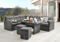 Destiny Gartenlounge-Set "SANTA PONSA" 2x Schenkel, 2x Hocker, 1x Tisch, inkl.