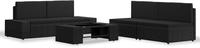 vidaXL 5-tlg. Garten-Lounge-Set Poly Rattan Schwarz