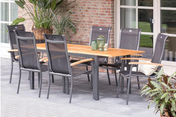 Hartman Outdoor Products Hartman Gartenmöbel-Set Xerix-anthrazit Alu/Teakholz 210/150x90 cm anthrazit (13971)