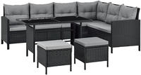 Polyrattan Lounge Manacor &ndash; Gartenlounge Mit Sofa, Tisch, 2 Hocker & Kissen &ndash;