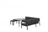 OUTLIV. Wellington Dininglounge 3-tlg. Aluminium/Polster Carbon Black/Reflex Black Dunkelgrau