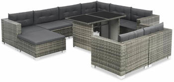 vidaXL Gartensofa-Set 28-tlg. Poly Rattan grau (44426)