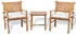 vidaXL Bistro-Set mit Beistelltisch/Sitzkissen Bambus (41892)