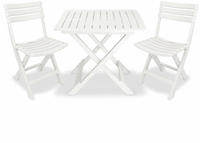 3-tlg. Bistro-set Klappbar Kunststoff Wei&szlig; Vidaxl
