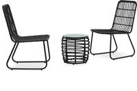 vidaXL 3-tlg. Bistro-Set Poly Rattan Schwarz