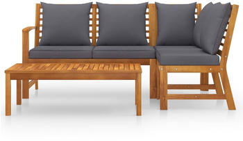 vidaXL 4-tlg. Garten-Lounge-Set mit Auflagen Massivholz Akazie (3057778)