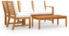 vidaXL 4-tlg. Garten-Lounge-Set mit Auflagen creme Massivholz Akazie (3057772)