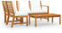vidaXL 4-tlg. Garten-Lounge-Set mit Auflagen creme Massivholz Akazie (3057772)