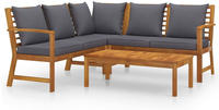 vidaXL 4-tlg. Garten-Lounge-Set mit Auflagen Massivholz Akazie