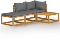 vidaXL 4-tlg. Garten-Lounge-Set mit Auflagen Massivholz Akazie