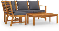 vidaXL 4-tlg. Garten-Lounge-Set mit Auflagen Massivholz Akazie