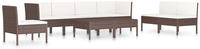 vidaXL 9-tlg. Garten-Lounge-Set mit Auflagen Poly Rattan Braun