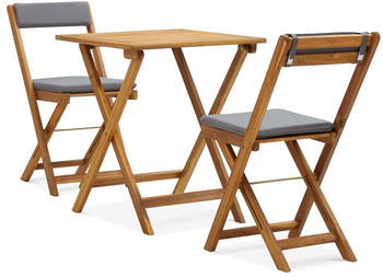 vidaXL 3-tlg. Bistro-Set Klappbar inkl. Auflagen Massivholz Akazie (310275)
