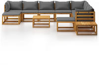 vidaXL 12-tlg. Garten-Lounge-Set mit Auflagen Massivholz Akazie