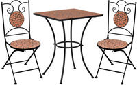 3-tlg. Bistro-set Mosaik Keramik Terrakotta - Vidaxl