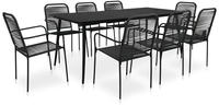 vidaXL Outside Dining Set (9 Pieces) Black