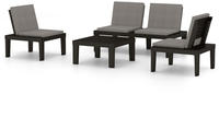 4-tlg. Garten-lounge-set Mit Kissen Kunststoff Grau Vidaxl