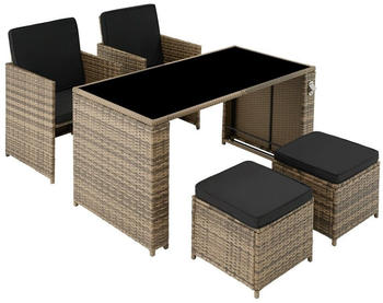 TecTake Rattan-Sitzgruppe Palermo 202x130,5x92,5cm natur (TT403563)