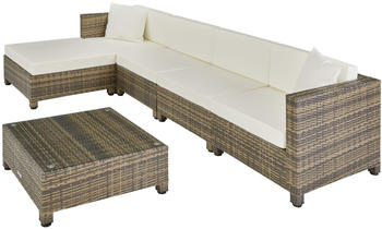 TecTake Rattan Lounge mit Aluminiumgestell inkl. Bezüge in 2 Farben 64x72x64cm natur (TT403743)