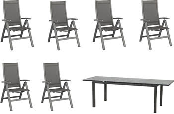 Kettler Altura Esstischgarnitur Alu/Textilene 180/240x90cm anthrazit/anthrazit