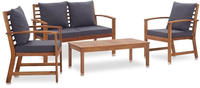 vidaXL Garden Lounge Set With Cushions Acacia Wood