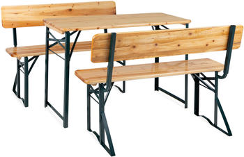Stagecaptain Hirschgarten Bierzeltgarnitur mit Lehne für Balkon 119cm Natur