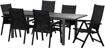 Kettler Basic Plus Gruppe anthrazit/anthrazit 180/240x90cm 6 Sessel (508703+4x0301205-7000+2x0301201-7000)