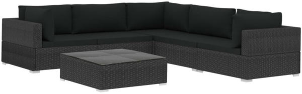 vidaXL Garden Lounge Set 6-Pc (V4677) black/black