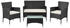 Juskys Fort Myers Polyrattan Gartenmöbel-Set schwarz