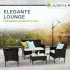 Juskys Fort Myers Polyrattan Gartenmöbel-Set schwarz