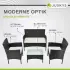 Juskys Fort Myers Polyrattan Gartenmöbel-Set schwarz