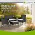 Juskys Fort Myers Polyrattan Gartenmöbel-Set schwarz