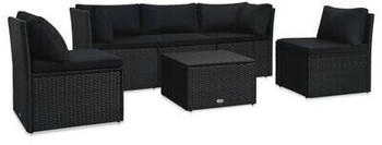 vidaXL Garden Lounge Set 4 pieces black (47811)