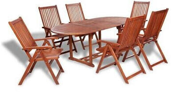 vidaXL 7 piece outdoor dining set solid acacia wood