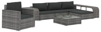vidaXL 8-piece garden lounge set with cushions poly rattan gray (46824)