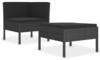 vidaXL 2-piece garden furniture set with poly rattan cushions black (310207)