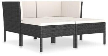 vidaXL Garden furniture set 4 pieces with synthetic rattan cushions black (3056966)