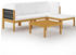 vidaXL 5 piece garden furniture set acacia wood with cushions cream (3057879)