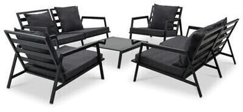 vidaXL 5 piece garden furniture set aluminium and dark grey cushions (47817)